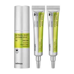 celimax Retinol Shot Serum 30ml + Retinal Shot Booster Duo Set (15ml x 2), Korean Retinol Skincare, Anti-aging Gift Set