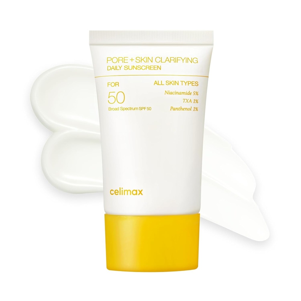 image:imagecelimax PoreSkin Clarifying Daily Sunscreen  SPF 50 Broad Spectrum Sunscreen with TXA amp Niacinamide NonSticky No White Cast For All Skin Tones Korean Skincare 50ml